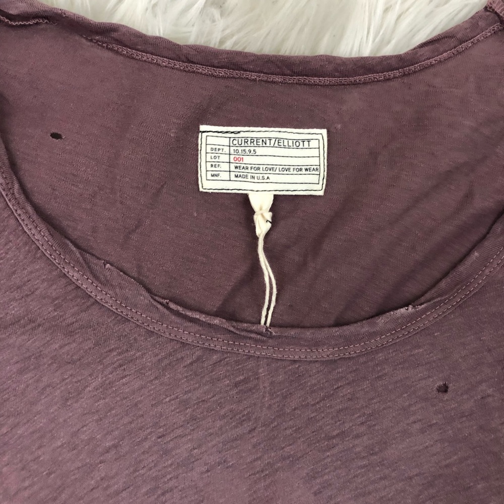 current/Elliott Girlie Tee Distressed Mauve Sz 1 - Picture 4 of 8